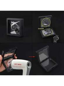 10 件 ClearView 3D 浮动展示盒，塑料防尘珠宝包装，透明悬浮收纳盒，用于项链、手镯、戒指、硬币、耳环、别针，带弹性膜，礼品盒，适合零售和个人使用