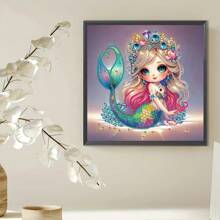 1pc 11.8" X 11.8" (30cm X 30cm) Asymmetrical Shaped 5D Diamond Painting Kit DIY Set, Woman Portrait Design For Wall Decor, Ornament, Suitable For Beginner, Adult Gift, Thanksgiving Gift