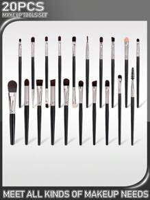 39 Stück Beauty Set, Make-up Tools für das Gesicht einschließlich 20 Make-up Pinsel, 3 Stück Toilettenartikel Set, 4 runde Puderpuffs, 4 Daumen Puderpuffs und 3 Mini Wassertropfen Eier.