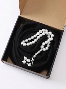 2pcs/Box Muslim Prayer Beads And Chiffon Hijab Set (1pc Hijab + 1pc Bracelets) - Multicolor - View 13