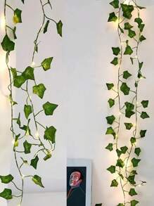 1pc/12pcs Artificial Ivy Vines With Fairy Lights, Suitable For Room Decor, Curtain Decor, Wall, Bedroom, Wedding, Birthday Party Decoration Gifts Graduation,Fake Plants