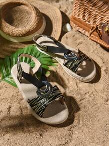 Women's Stylish Metal Buckle Thick Sole Sandals, High-End Fashionable & Versatile, Summer