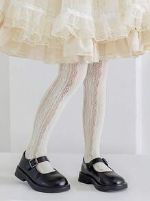 1pc Girls Comfortable And Breathable Vertical Striped Lolita Fishnet Tights, Suitable For Fashion, Daily Wear, Dance, Party - Multicolor - View 22