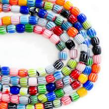 63 件彩色尼泊尔玻璃南瓜珠，适用于 DIY 手链、耳环、工艺品和珠宝制作 - 6*7mm - 查看 2