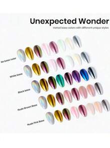8pcs/Set, 1g/Pc, Y2K Mirror Powder, Nail Art Holographic Aurora Powder Powder, Suitable For Nail Decoration - Multi-Color Options - Multicolor - View 5