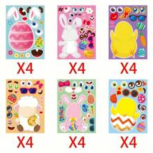 Easter Stickers, Easter Basket Decorations Egg Rabbit Stickers, Easter Event Party Gift Game Easter Craft Gift Bags