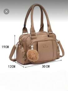 Women Travel Bag Lightweight Small Multi-Pocket Portable Messenger Bag Large Capacity For Daily Commuting Bowling - 卡其色 - 查看 3