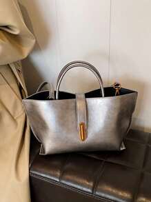 Fashionable Vintage Bucket Bag For Women, High Quality Tote Bag With Detachable Strap, Suitable For Work Commute Shopping Travel