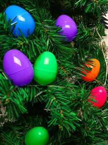 12/24pcs Bright Plastic Multicolor Eggs Great For Easter Egg Hunts Surprise Eggs Children's Room Decoration Children's Party Decoration Gift Fillable Easter Eggs