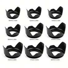 Tulip Flower Lens Hood Set+ Lens Cap + Anti-Lost Rope For Canon, Nikon, Cameras - 49MM/52MM/55MM/58MM/62MM/67MM/72MM/77MM/82MM Compatible - Protective Lens Cap