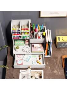 High-Value Pen Holder Storage Box Desktop Drawer Pencil Case Creative Office Cute Children's Marker Pen Storage Compartment - 10筆筒升級版 - 查看 6