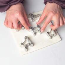 5 件不锈钢可爱狗狗饼干模具，贵宾犬 + 腊肠犬 + 小狗形状 DIY 饼干模具