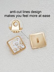 6pcs/Pack Vintage Pattern Resin Oil Drop Metal Buttons, For Uniform, School Wear, Sweater, Cardigan, Jacket, DIY Bags, Gift Box, Handicraft