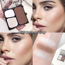 QMN Paleta de contorno del cielo nocturno, 3 colores de polvos naturales para esculpir y contornear, resistente al agua y al sudor, ligero y de larga duración, iluminador mate y brillante, realza la lisura facial, da forma a los contornos faciales