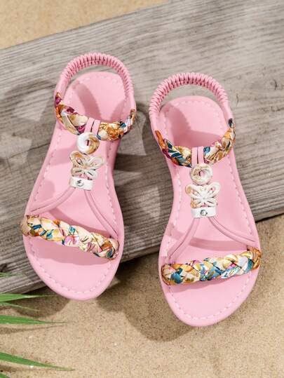 2026 New Sandals, Kids Sandals, Beach Shoes, Brand Name Sandals, Fashionable Colorful Sandals, Shiny Rhinestone Sandals, Bohemian Style Sandals, Comfortable & Durable, Handwoven Shoelaces