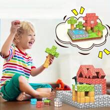 Magnetic Building Block Construction Set For STEM Skills, Creativity And Problem-Solving Development. 3D Magnetic Blocks With Magnets And Cubes, Endless Fun. Suitable For Boys And Girls Aged 3+ To Explore The Magnetic Cubic World. Montessori Sensory Toys For STEM Education, Perfect Sensory Gift For Boys And Girls (Color And Pattern Style Randomly Sent) - Multicolor - View 5