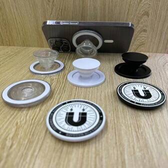 Soporte circular magnético para teléfono, soporte con ventosa todo en uno con diseño retráctil y plegable, soporte ultra cómodo compatible con iPhone, teléfonos Android, regalo para cumpleaños, familia, amigos, agarre de teléfono deslizante, soporte de teléfono, accesorios de teléfono