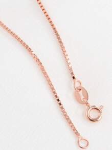 Simple S925 Sterling Silver Necklace, Rose Gold Color Necklace, Versatile Fashionable Silver Necklace, Great Gift For Girlfriend, Valentine's Day, Birthday, Anniversary, Thanksgiving, Mother's Day - Rose Gold - View 2