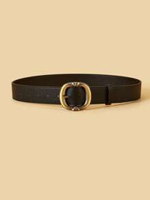 1pc Retro PU Leather Belt With Stylish Metal Buckle, Suitable For Jeans, Casual, Vintage Look, Unisex Everyday Wear