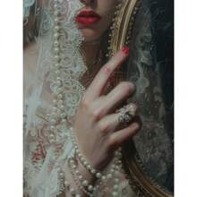 1 件维多利亚风格迪斯科镜子奢华配饰优雅女性复古海报帆布画墙艺术家居装饰无框架 - 彩色 - 查看 60