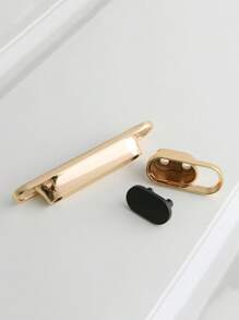 1pc Cabinet Door Handle, Modern Minimalist Design, Zinc Alloy, Gold + Black - Multicolor - View 6