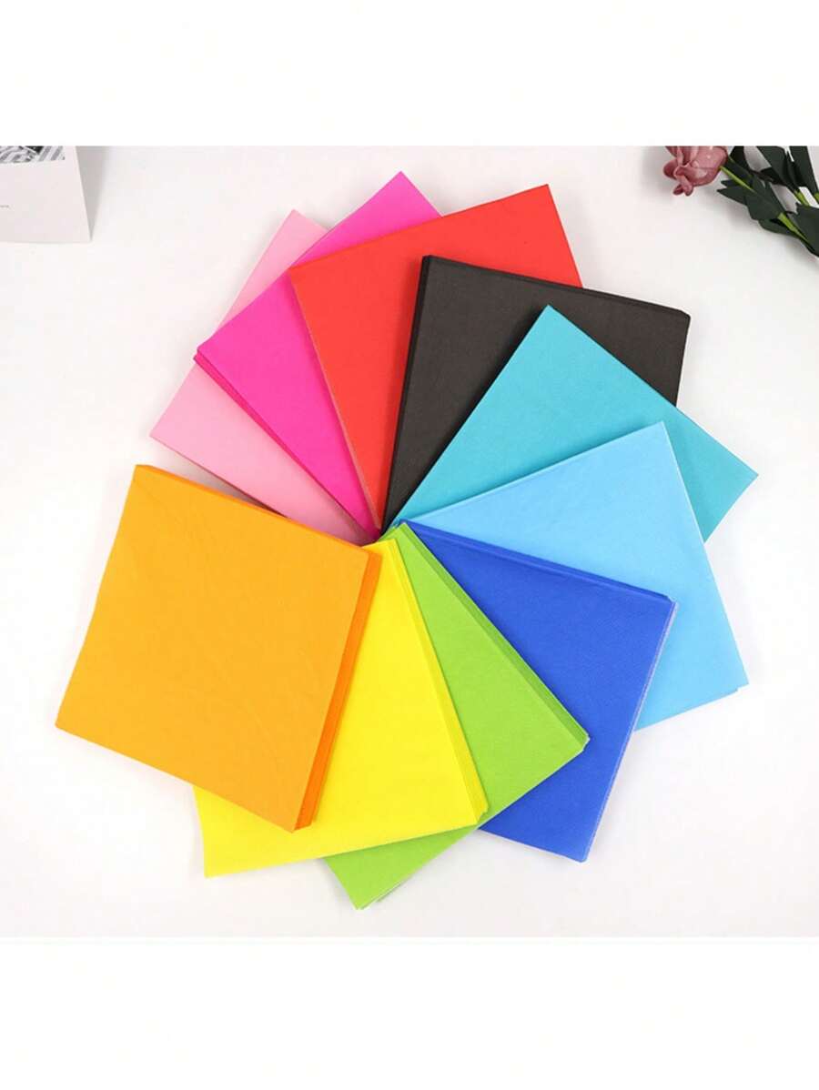 20/40/60 件鸡尾酒餐巾 6.5 * 6.5 英寸一次性饮料餐巾纸适用于鸡尾酒、婚礼、晚宴、生日派对甜品酒纸巾 - 彩色 - 查看 1