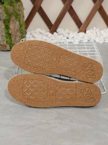 New Linen Breathable Rope Woven Slip-On Platform Casual Loafers, Odor-Resistant Comfortable Flat Shoes For Plus Size Women (Size 43)