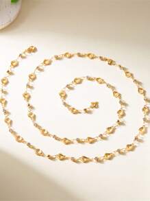 1 pièce Collier pendentif en forme de Y à cœur creux de style minimaliste et frais avec des strass, idéal pour la Saint-Valentin, la mère, la mère, la fête des mères, cadeau