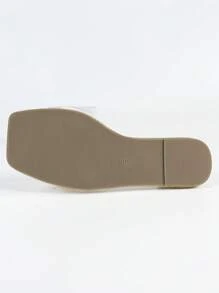 1 par de sandalias planas minimalistas de metal dorado para mujer, para uso casual, en el hogar, de vacaciones y de fiesta - Dorado - Ver 8