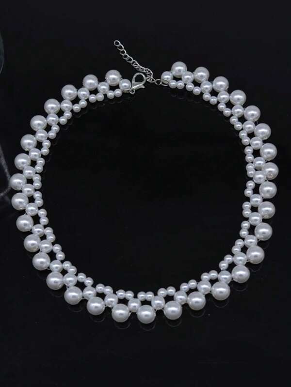 1 Stück Kunstperlen Brauthalskette für Frauen Elegant zur Hochzeit