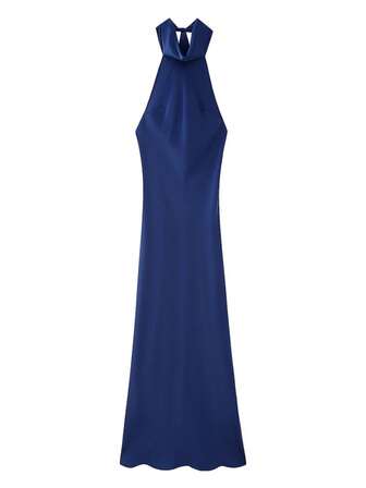 Silk-Like Halter Neck Dress DS00989CC