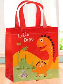 12 个防水恐龙图案无纺布可重复使用购物袋，派对/生日礼物手提袋，适合母亲节、伴娘礼物、毕业礼物、生日礼物、结婚礼物、生日、新娘、婚礼 - 彩色 - 查看 4