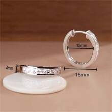 1 Pair Elegant Women's Earrings, Fashion Simple Rhinestone Hoop Earrings, Suitable For Daily Casual Accessories, Jewelry Gift