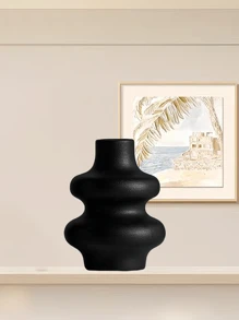 1个白色/黑色花瓶，适合现代家居装饰、波西米亚北欧极简风格，非常适合婚礼艺术装饰、母亲节礼物、客厅、卧室装饰。