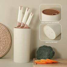 5pcs Set Coffee-Color Anti-Oxidation Non-Stick Knives With Knife Holder, Ladies' Dedicated Meat, Vegetable, Fruit And Bone Cutting Kitchen Knife Set