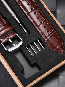 Geprägter Lederarmband 18mm 20mm 22mm universell mit Geschenkbox Verpackung, Geschäfts-Ersatzuhrarmbänder