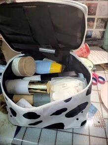 Organizador de bolsa de maquiagem portátil chique com grande capacidade, bolsa de cosméticos à prova d'água, bolsa de viagem para artigos de higiene pessoal, para férias na praia, coleção de banheiro, coleção de quarto, grande capacidade - Multicolorido - Ver 2