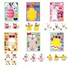 Easter Stickers, Easter Basket Decorations Egg Rabbit Stickers, Easter Event Party Gift Game Easter Craft Gift Bags
