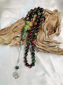 1 件/2 件/3 件/4 件 45 件 10 毫米树脂串珠手链，时尚简约穆斯林祈祷念珠 - 彩色 - 查看 2