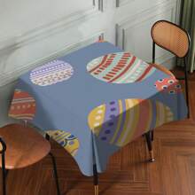1pc Easter Tablecloth With Rabbit & Egg Design, Suitable For Spring/Summer Decoration, Easter Gift, Indoor/Outdoor, Easter Party & Home Decor, Easter Decorations, Farmhouse Decor - Multicolor - View 67