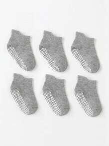 1/3/6 Pairs Plain Color Anti-Slip Infant & Toddler Floor Socks - Boys & Girls, Soft Dotted Grip Socks For Playmat, Trampoline, Indoor Crawling/Walking, Suitable For Daily Wear - Multicolor - View 10