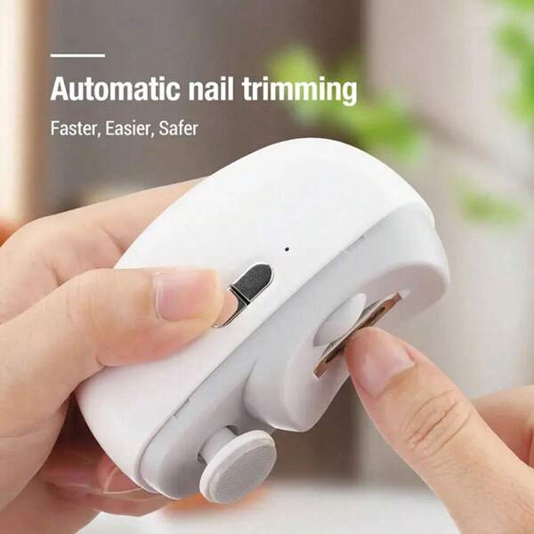 1pc Smart Electric Nail Clippers With Anti-Clip, Nail Polishing, Lighting And Grinding Functions. Suitable For All Ages. Portable USB Rechargeable 2-In-1 Electric Nail Clipper & Grinder With LED Light Avoid Clipping The Meat