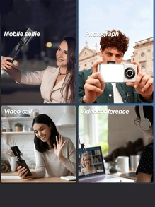 Luce per selfie ricaricabile, Luce di riempimento per telefono con molletta, Luce video portatile e rimovibile con molletta per selfie, trucco, live streaming, compatibile con iPhone, Android, iPad, smartphone, Luce LED portatile dimmerabile, per fotografia, selfie, registrazione video, videoconferenze
