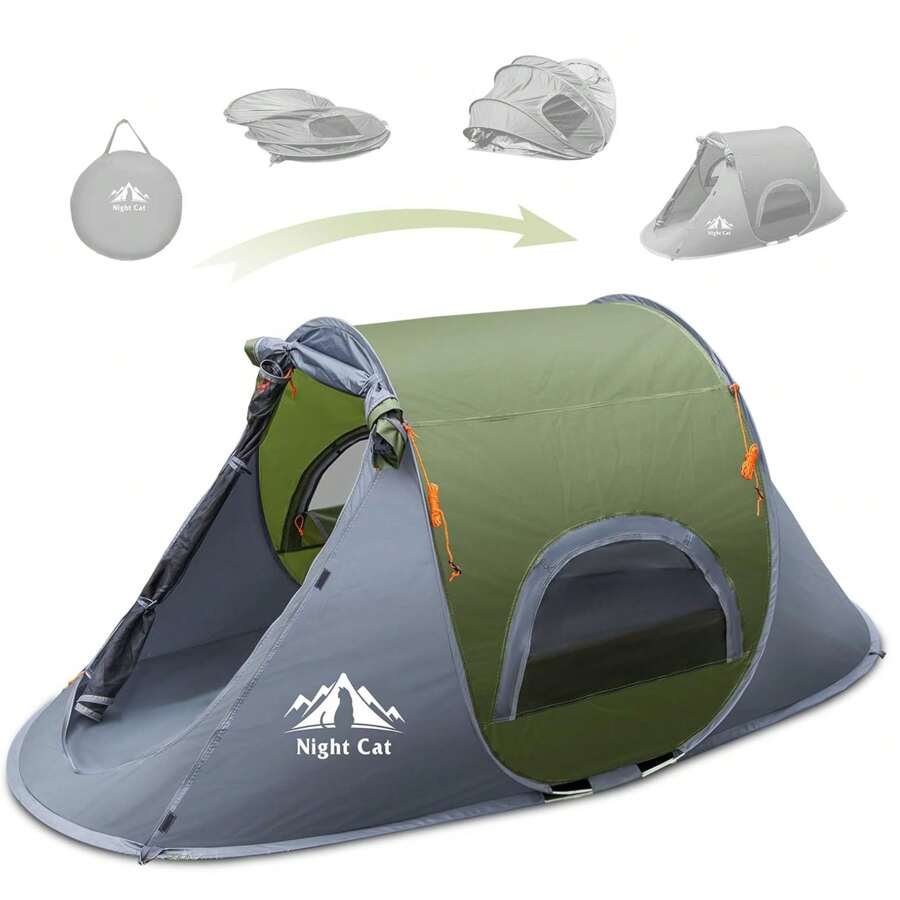 Pop-Up Camping Tent: 1 Person Tent Waterproof Instant Easy Setup Outdoor Tent