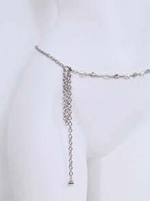 DIY Crystal Chain With Pearl Decor Waist Belt, Straps & Shoulder Strap For Dresses, Luxury Elegant Fashion Accessory' - Multicolor - View 5