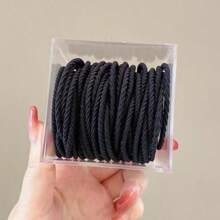 50 件男士高弹力发带，纯色罗纹运动发饰，适合锻炼、聚会、休闲装马尾辫固定器发圈发橡皮筋发圈发绳，头饰