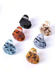 6 sztuk Eleganckie matowe serduszko w kształcie panterki Mini spinki do włosów, spinki do połowy karku, spinki boczne, uniwersalne akcesoria do włosów w stylu vintage, codzienna modna dekoracja włosów