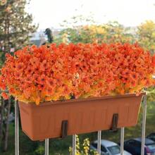 20 Bundles Artificial Flowers For Outdoor Faux Flowers No Fade Fake Plastic Plants Garden Porch Window Box Decorating (Pink)