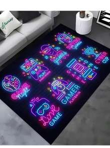 1pc E-Sports Visual Carpet, Cool E-Sports Rug, Sofa & Coffee Table Mat, New Premium Bedroom Entrance Doormat, Multiple Sizes Available, Abstract 3D Feeling Living Room Carpet, Study Room Carpet, Bedroom Carpet, Carpet, Living Room Area Rug, Small Area Rug, Pad, Home Decor, Large Living Room Carpet, Living Room Home Decor, Room Decor, Washable Carpet - Multicolor - View 15