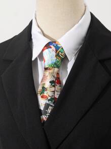 1 pieza Corbata de seda sintética con estampado floral vintage para hombre, accesorio elegante de vestir casual para uso diario